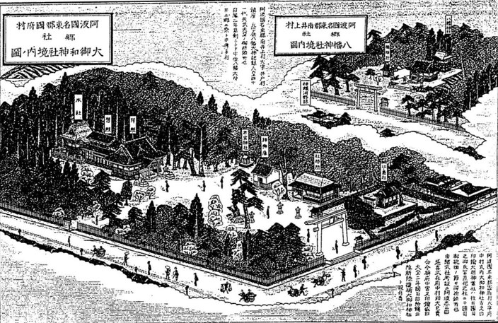 明治初期　郷社時代の大御和神社の絵地図が出てきました