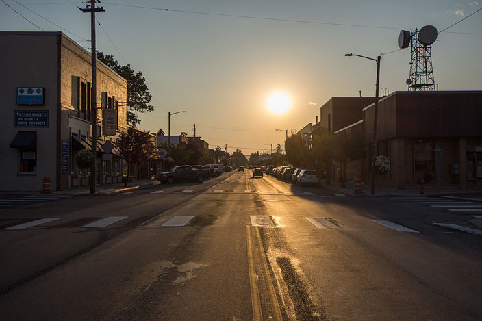 Sunset in the city.