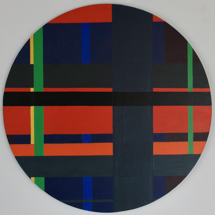 o.T., 01/2023, Acryl auf Holz, Durchmesser 109,5 cm