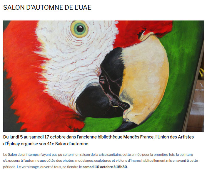  Du 5 au 17 octobre de 13h30 à 19h. 23 rue de Paris à Epinay sur Seine