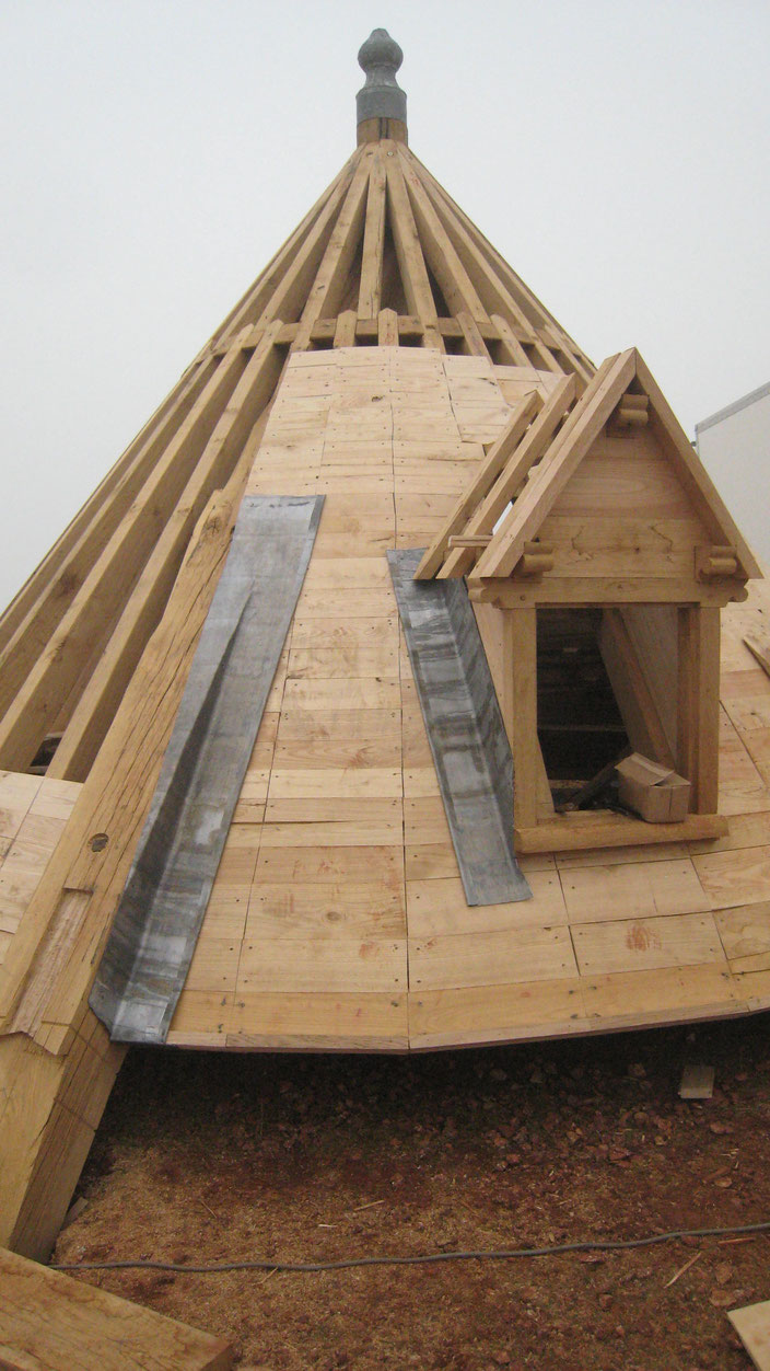 Construction de la capellade au pied du moulin