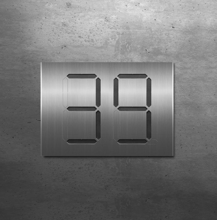 Segment-Hausnummer "39" schwarz hinterlegt