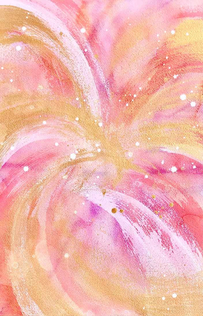打上華火 ～ルビー～（54×35cm・アクリル・2022年）　Radiant Fireworks: Ruby (54×35 cm · Acrylic · 2022)
