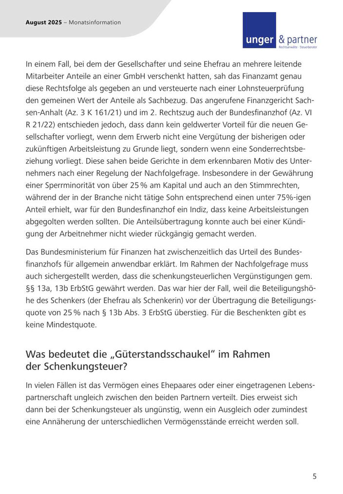 Mandanteninformationen August 2025 - Seite 5