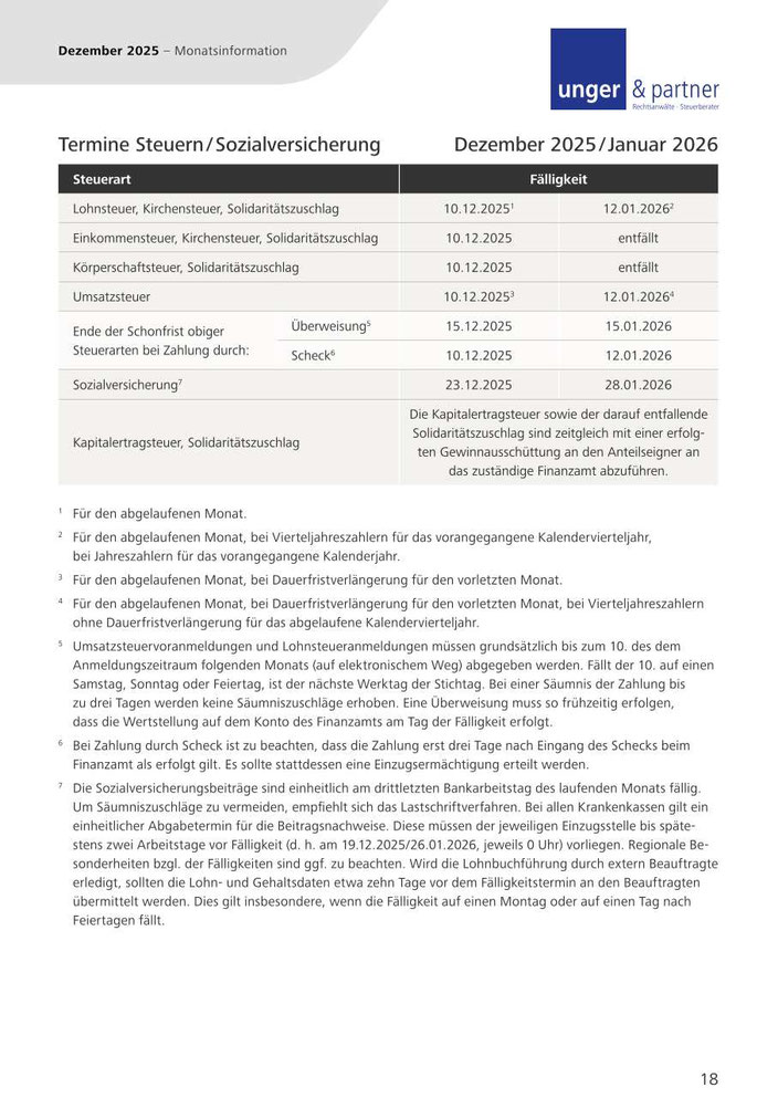 Mandanteninformationen Dezember 2025 - Seite 18