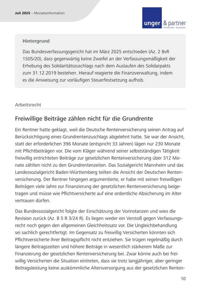 Mandanteninformationen Juli 2025 - Seite 10