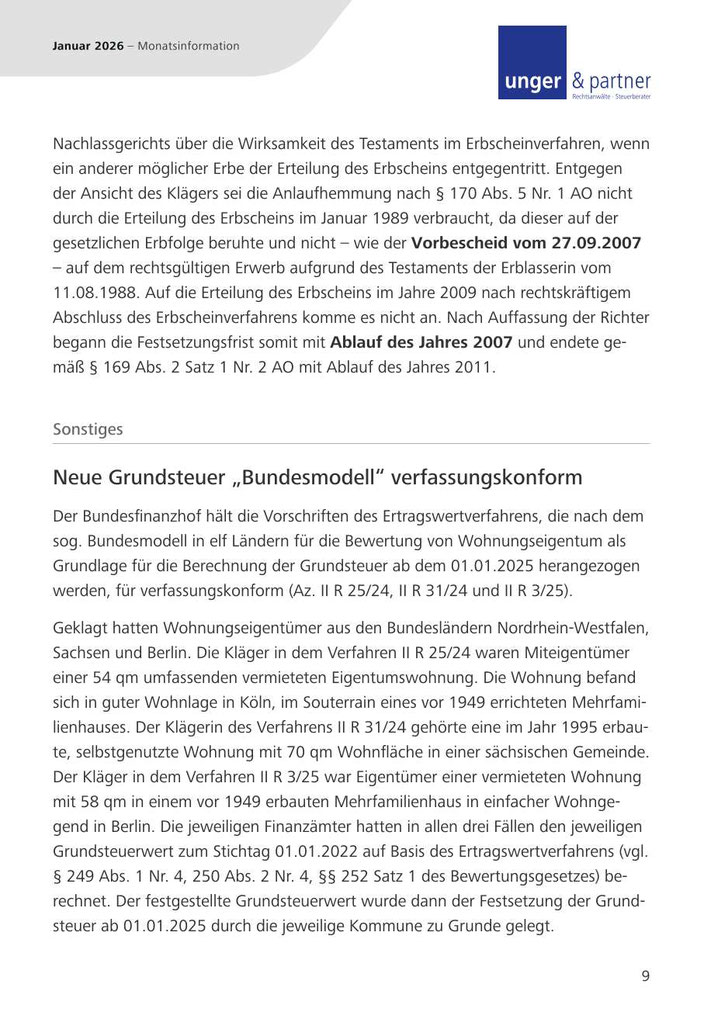 Mandanteninformationen Januar 2026 - Seite 9