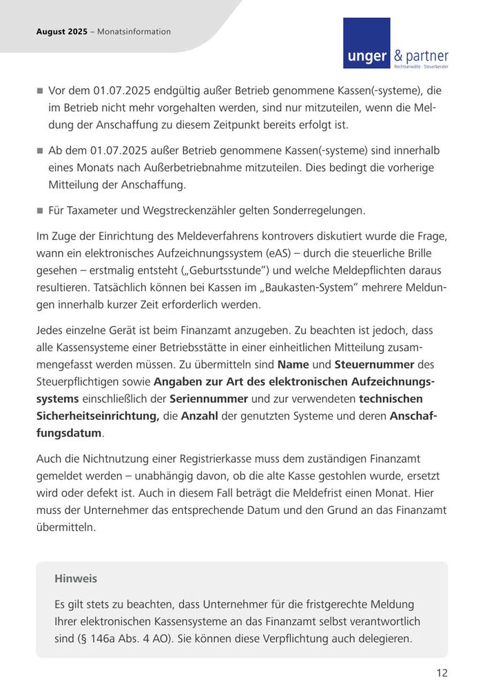 Mandanteninformationen August 2025 - Seite 12