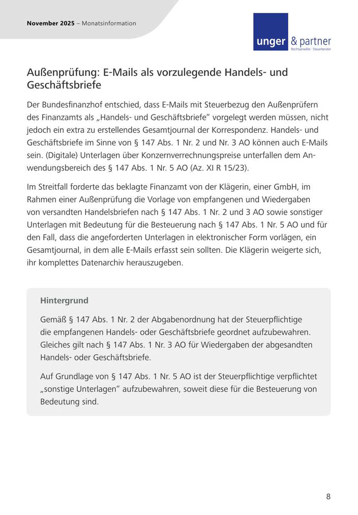 Mandanteninformationen November 2025 - Seite 8