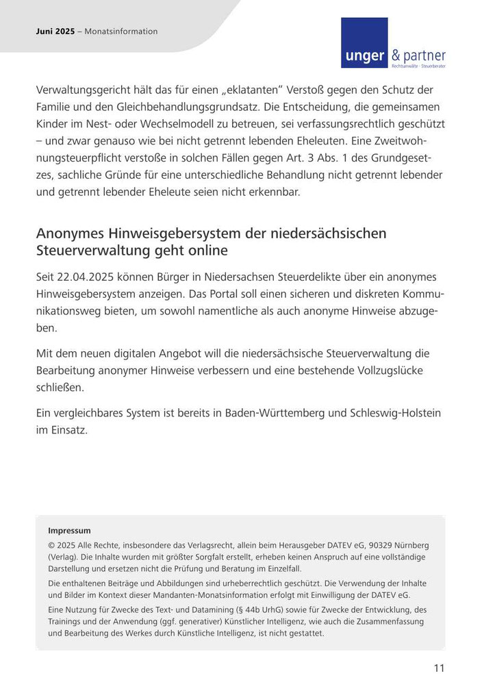 Mandanteninformationen Juni 2025 - Seite 11