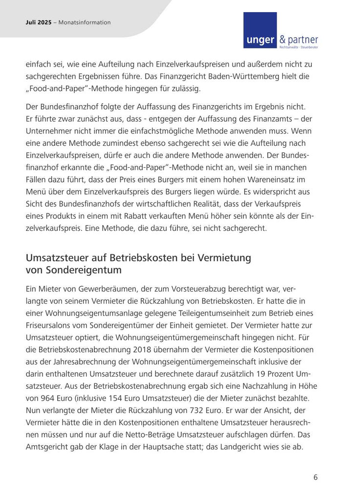 Mandanteninformationen Juli 2025 - Seite 6
