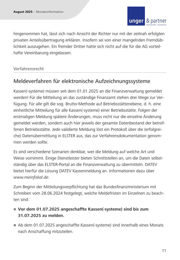 Mandanteninformationen August 2025 - Seite 11