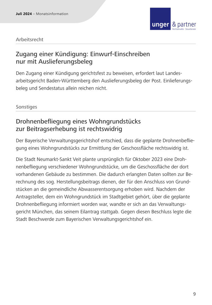 Mandanteninformationen Juli 2024 - Seite 9