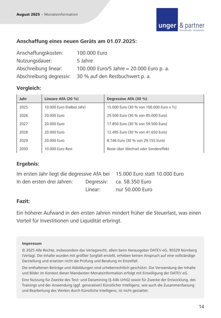 Mandanteninformationen August 2025 - Seite 14
