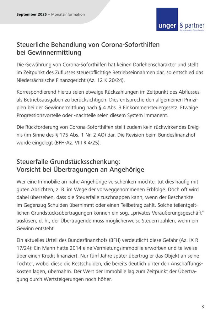 Mandanteninformationen September 2025 - Seite 3