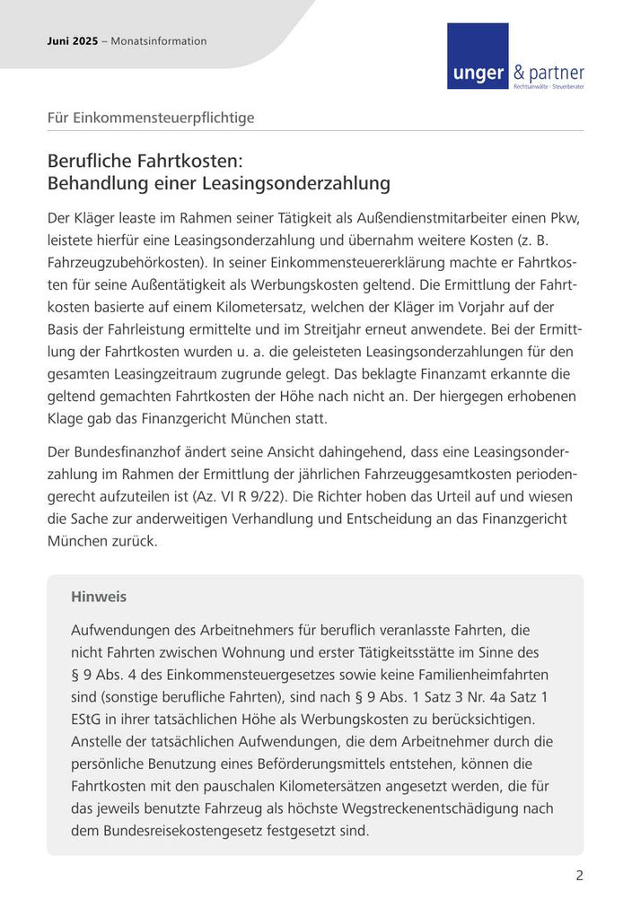 Mandanteninformationen Juni 2025 - Seite 2