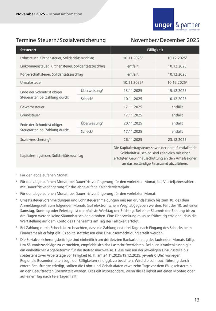 Mandanteninformationen November 2025 - Seite 13