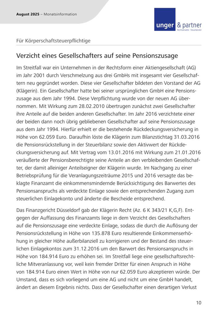 Mandanteninformationen August 2025 - Seite 10