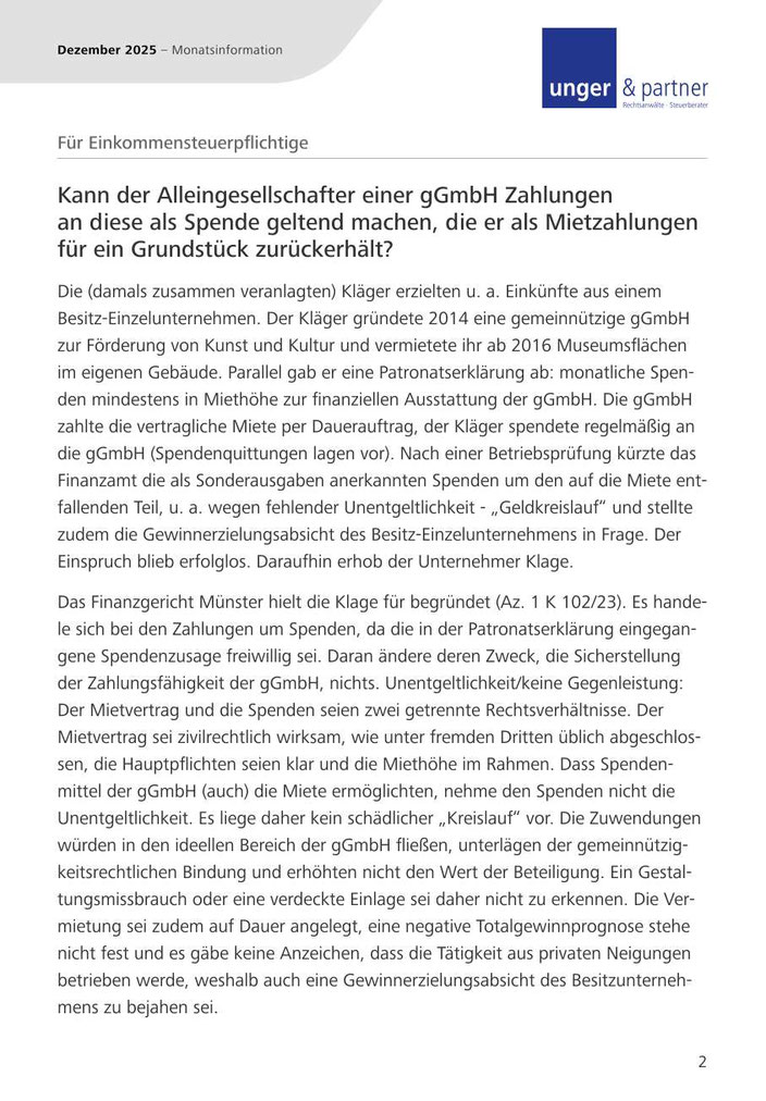 Mandanteninformationen Dezember 2025 - Seite 2