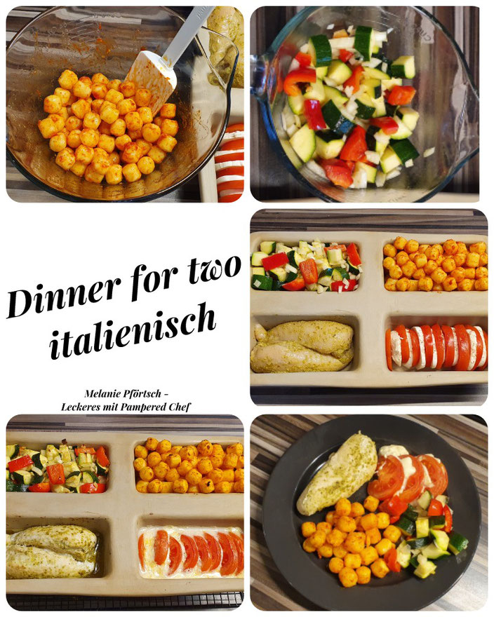 Dinner for two italienisch Mini Kastenform Tobi Stoneware Pampered Chef