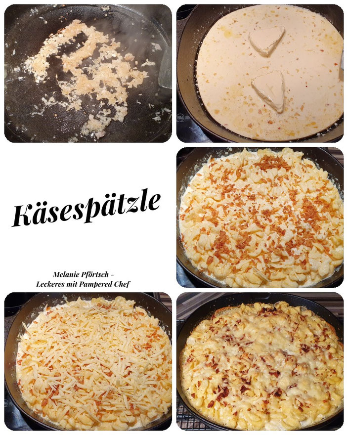 Käsespätzle gusseiserne Bratpfanne Gusseisenpfanne Kuchengitter
