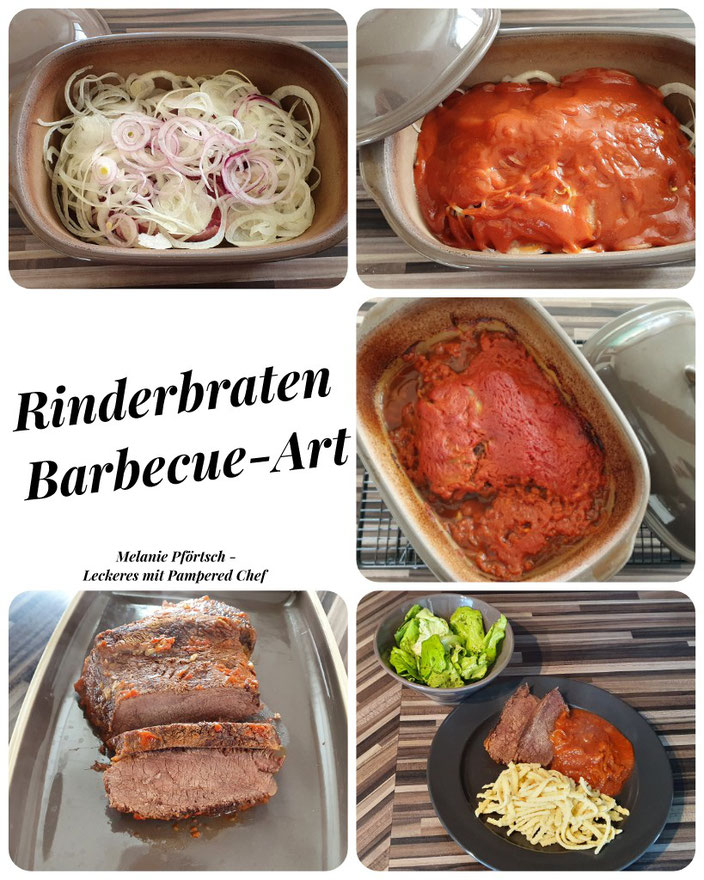Rinderbraten Barbecue BBQ Art Ofenmeister Kuchengitter Servierplatte Pampered Chef