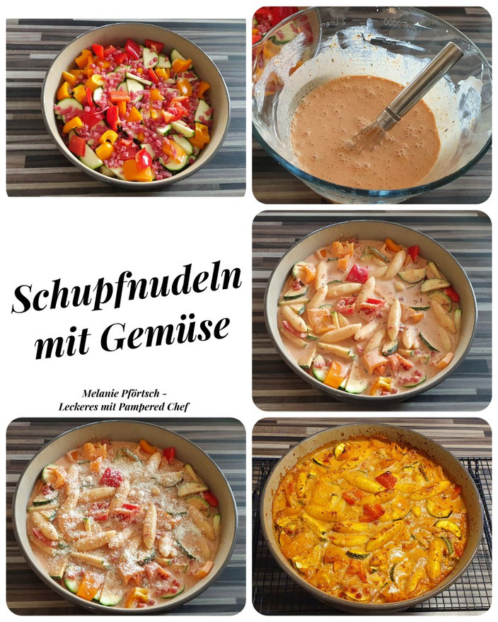 Schupfnudeln mit Gemüse Stoneware rund Kuchengitter Nixe