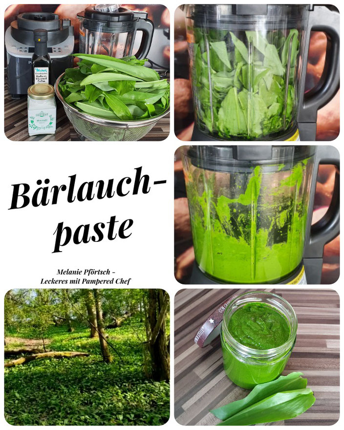 Bärlauchpaste Pampered Chef Deluxe Blender Edelstahlsieb