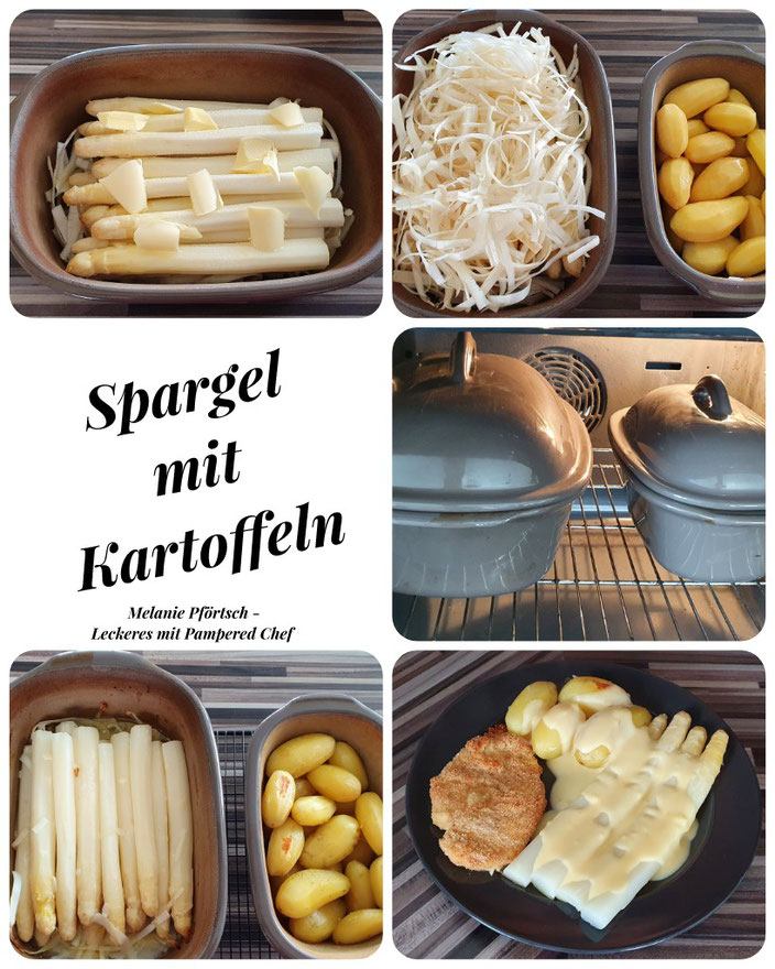 Spargel mit Kartoffeln Ofenmeister kleiner Zaubermeister Lily Kuchengitter Pampered Chef