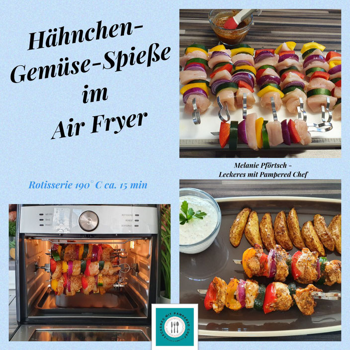Hähnchen-Gemüse-Spieße Deluxe Air Fryer Pampered Chef