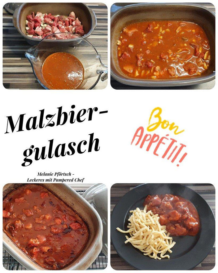 Malzbiergulasch Ofenmeister Stoneware Kuchengitter Pampered Chef Nixe