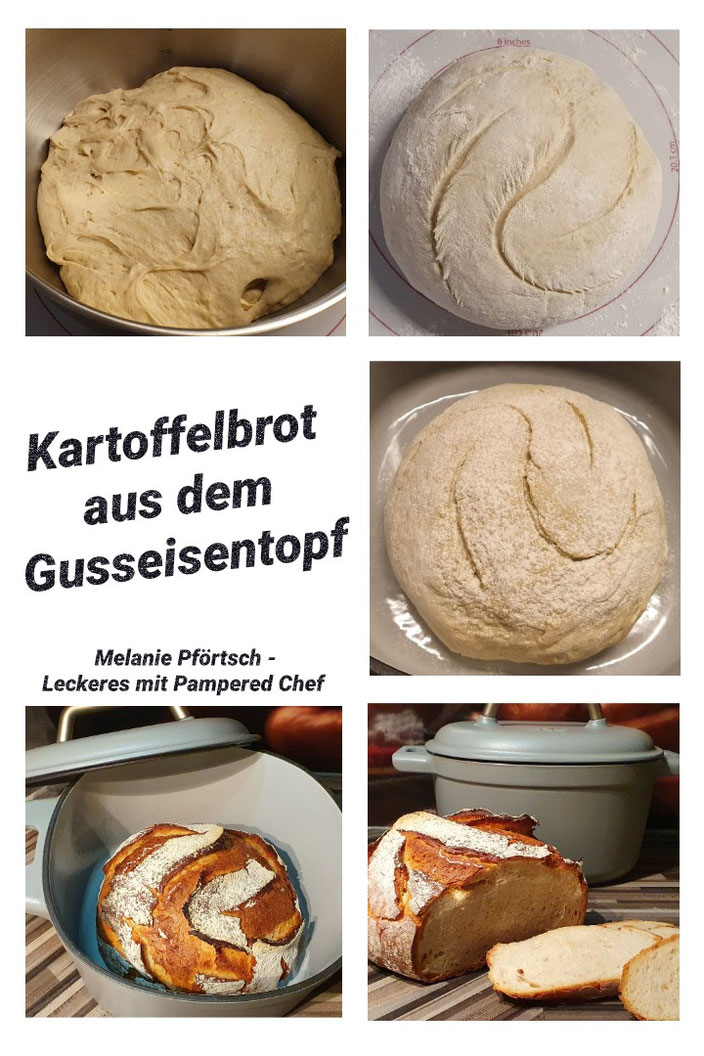 Emailletopf Emaillebräter Kartoffelbrot