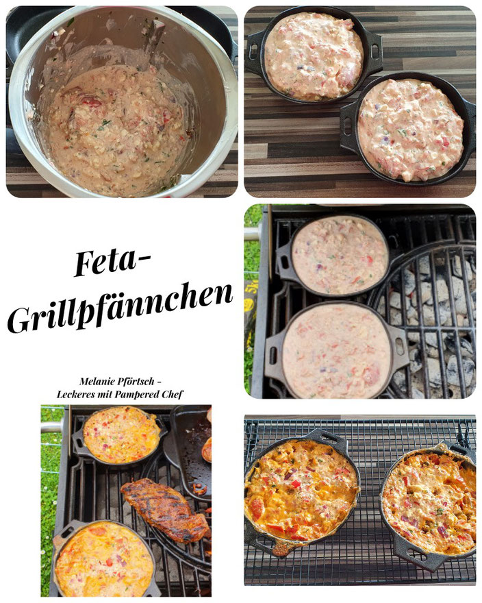 Feta-Grillpfännchen 14 cm gusseiserne Bratpfanne Pampered Chef Kuchengitter