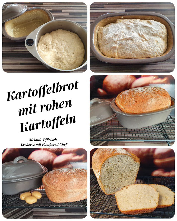 Kartoffelbrot mit rohen Kartoffeln Kleiner Zaubermeister Lily Stoneware Pampered Chef