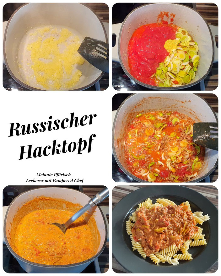 Russischer Hacktopf emaillierter Gusseinentopf Emaille Pampered Chef