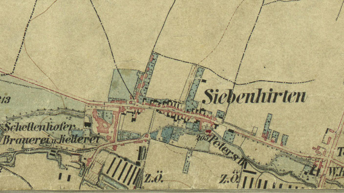 Siebenhirten um 1872