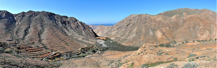 Blick vom Mirador Las Penitas auf den verlandeten Stausee Presa de las Peñitas