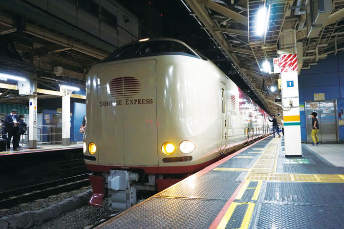 東京駅から乗り込んだ「サンライズ瀬戸号」