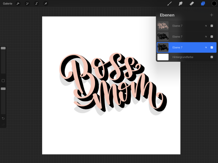 Schritt für Schritt Anleitung für ein einfaches digitales 3D Lettering mit dem iPad und Procreate