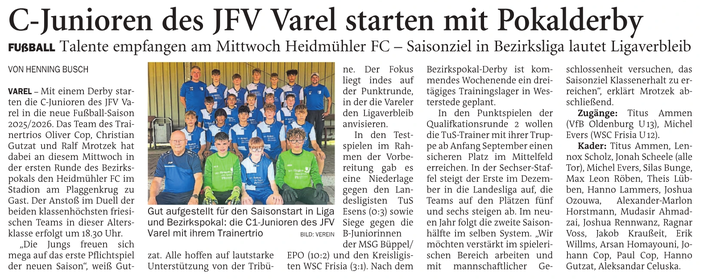 Bericht am 12. August in der NWZ