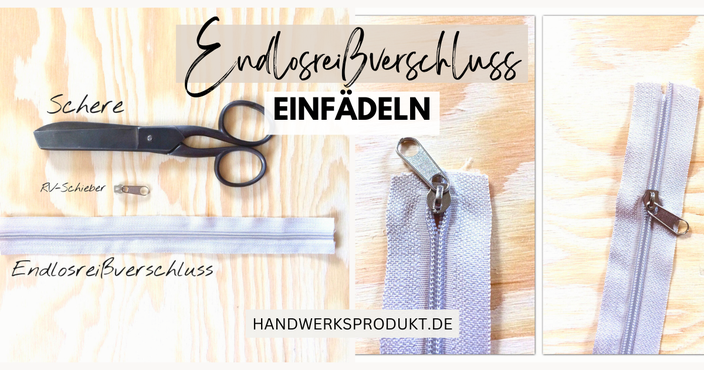Endlosreißverschluss einfädeln