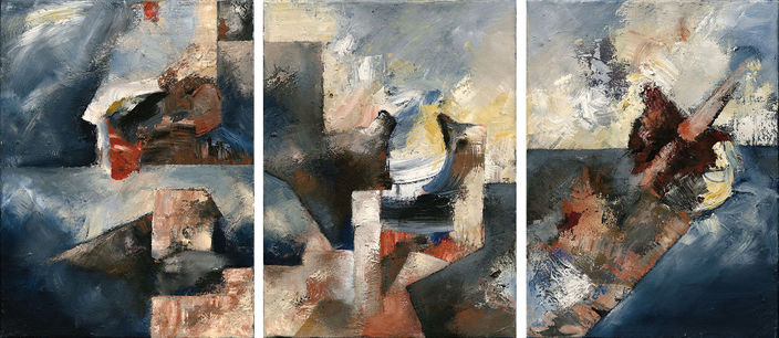 2001 | Blaue Distel 3-teilig je 40 x 30 cm | Acryl/Lwd. | Claudia Kessler-Simsch