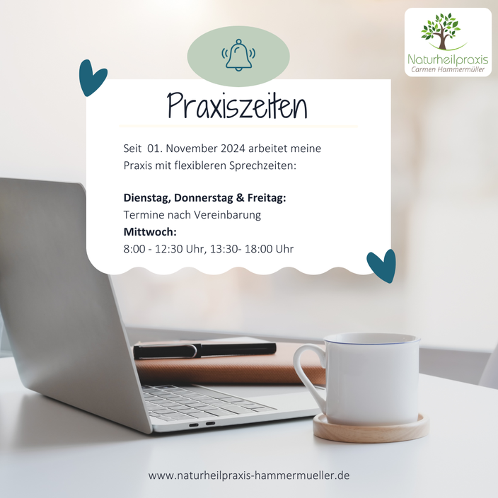 Praxiszeiten Naturheilpraxis Carmen Hammermueller