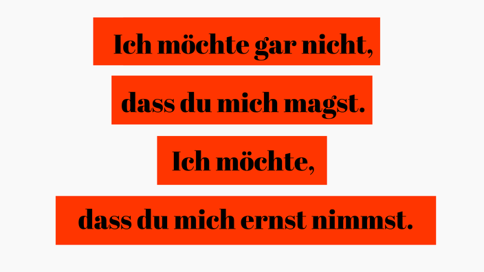 Titelbild: Ich möchte gar nicht, dass du mich magst. Ich möchte, dass du mich ernst nimmst. RiekesBlog