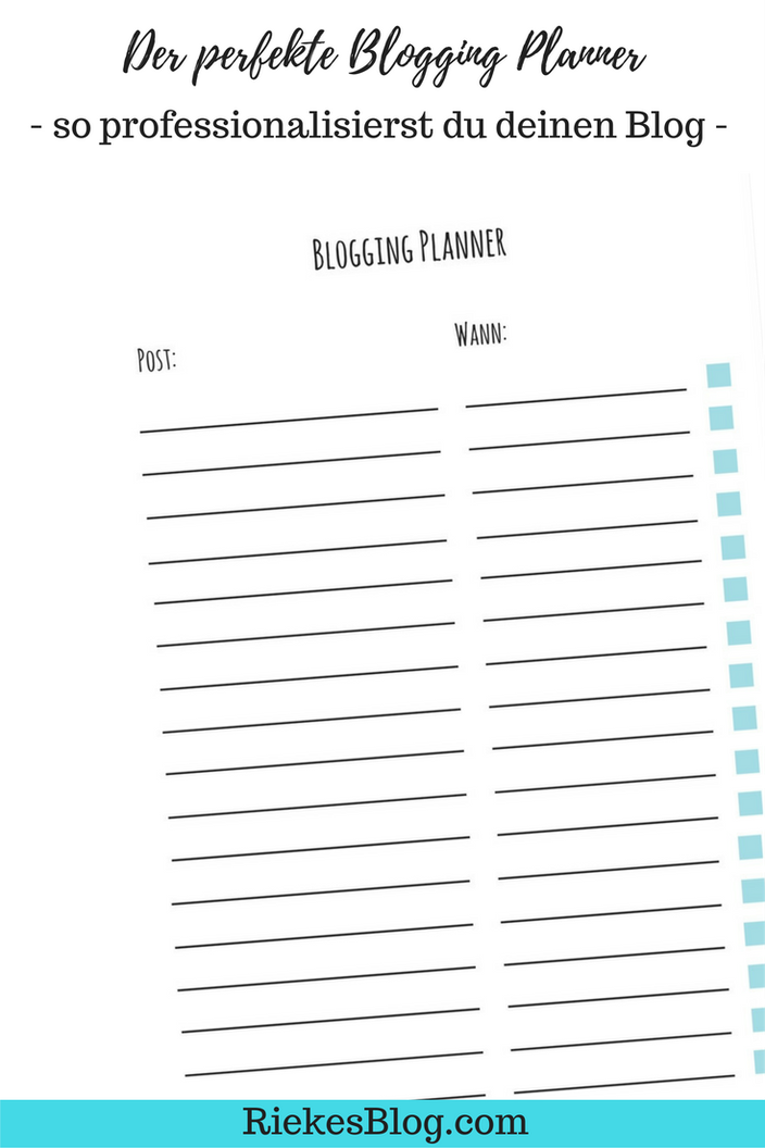 Blogging Planner Vorschau Postübersicht