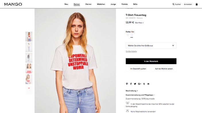 Mango Werbung für Frauentag