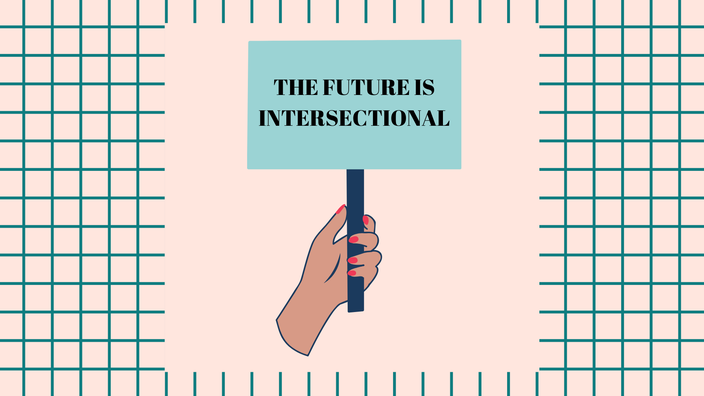 Schild mit Aufschrift "The future is intersectional" RiekesBlog