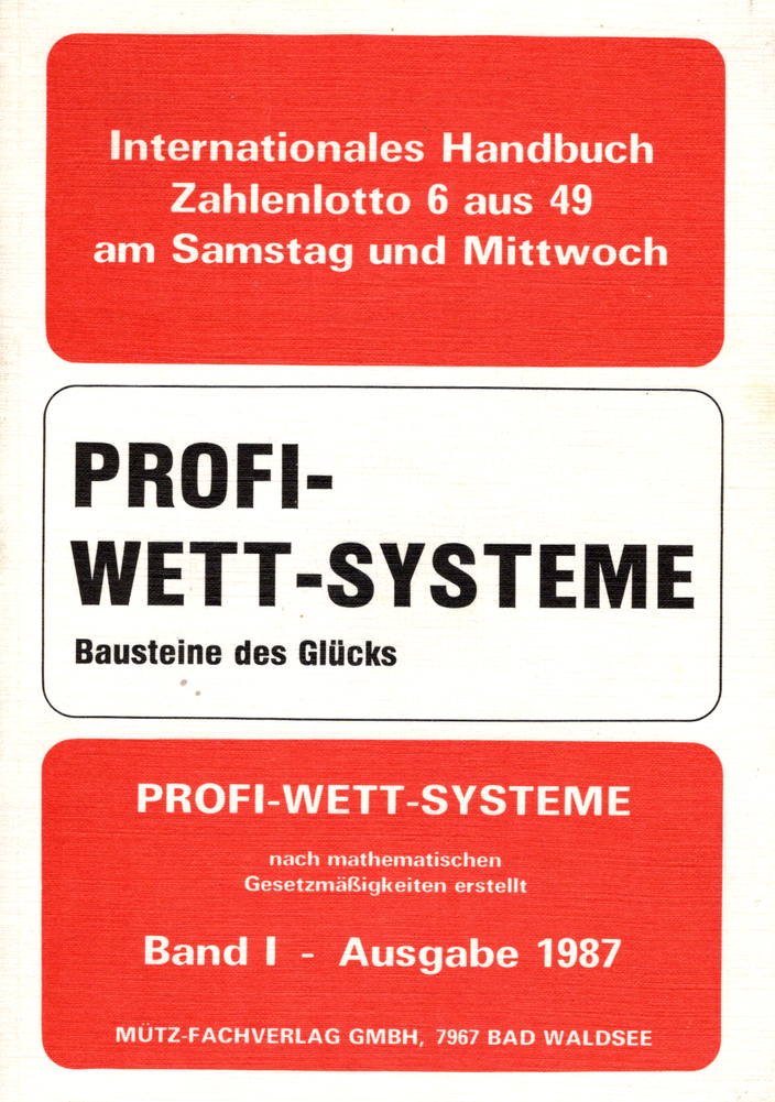 Titelbild der Profi-Wett-Systeme . Historisches Werk vom Mütz-Fachverlag, Bad Waldsee