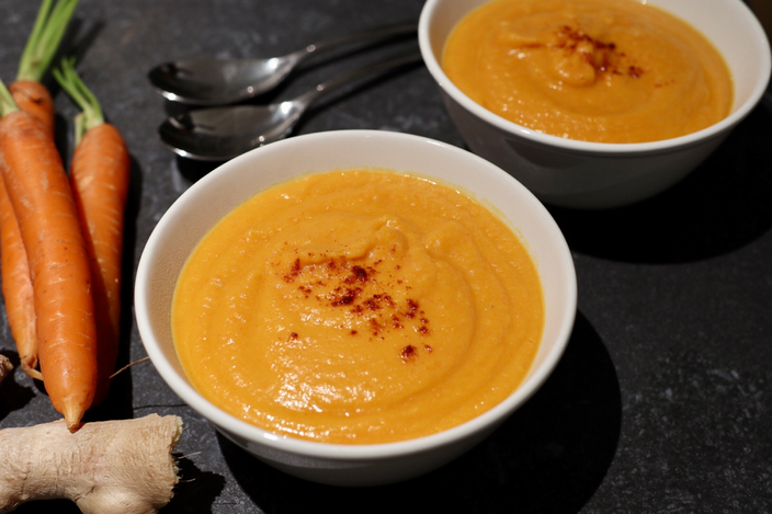 Möhren Ingwer Suppe mit Kokosmilch