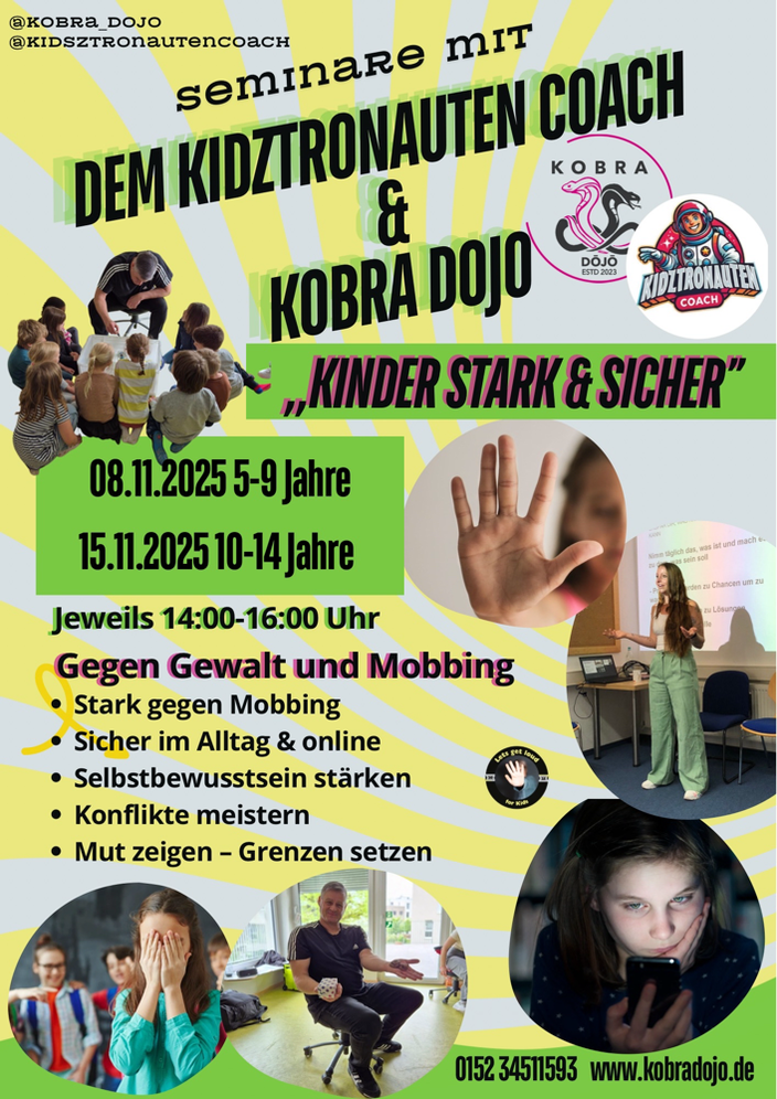 Stark & sicher – im echten Leben und online! 🚀👊    Immer mehr Kinder werden mit Mobbing, Ausgrenzung und Druck konfrontiert – sei es in der Schule, auf dem Pausenhof oder sogar in den sozialen Medien. In Northeim Göttingen Uslar Hardegsen